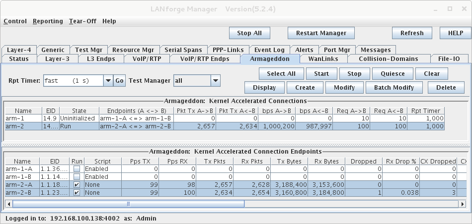 LANforge-GUI Armageddon Panel