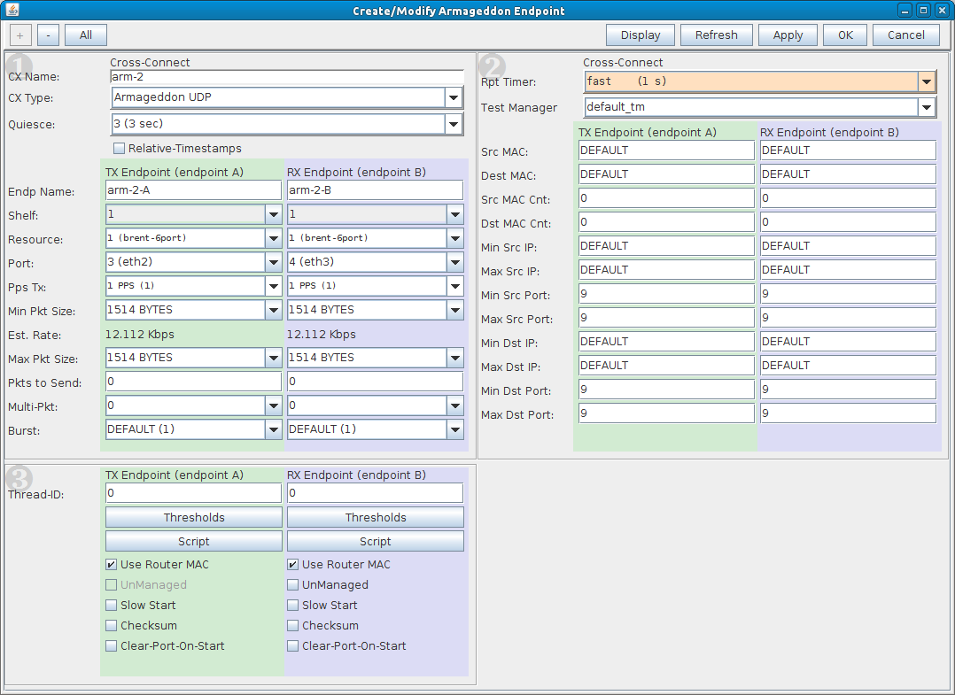 LANforge-GUI Cross Connect Creation