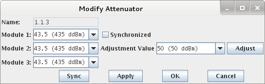 LANforge-GUI Attenuator Configuration Screen