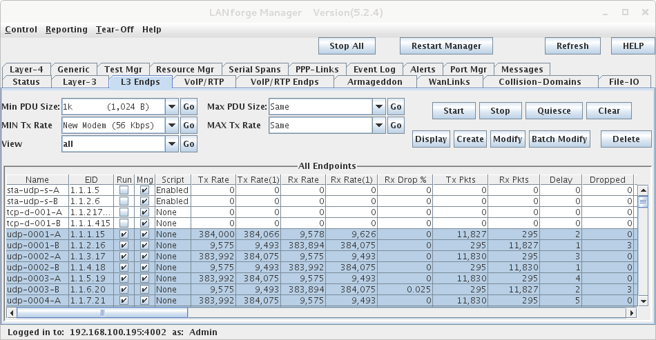 LANforge-GUI Endpoints