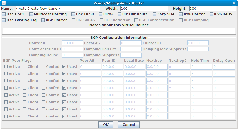 Virtual Router Configuration